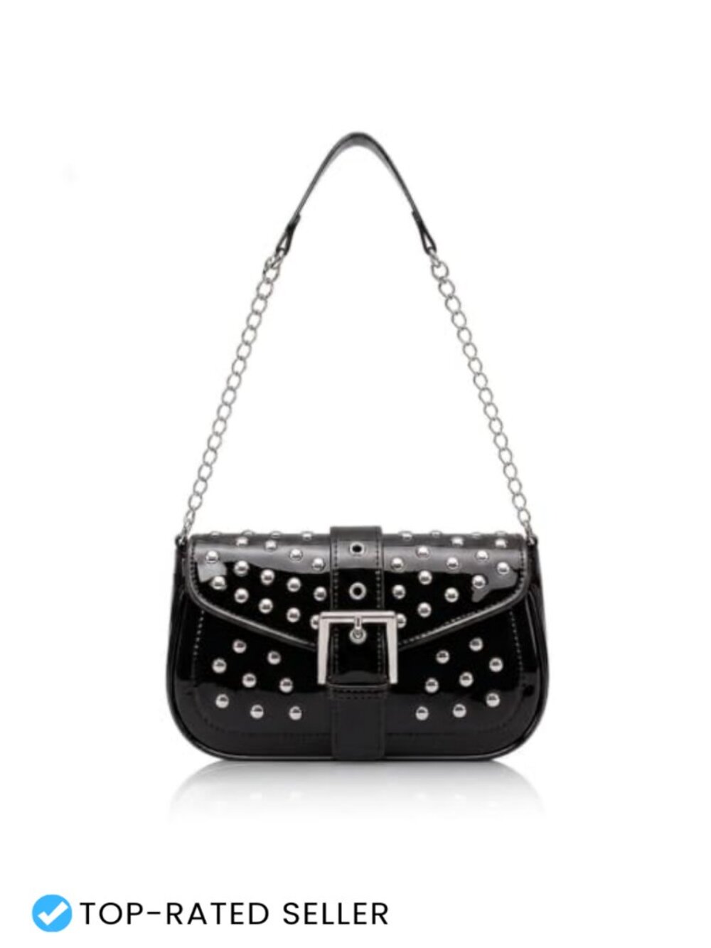 Studded Y2k Hobo Shoulder Bag Small Vegan Leather Clutch Purse